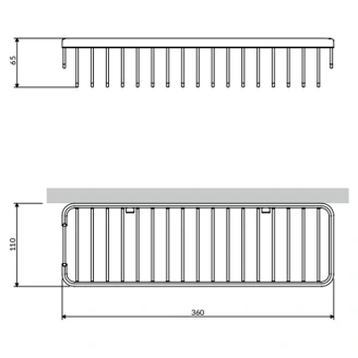 Omnires Brusekurv Uni Guld Blank 36x11 cm