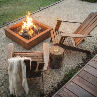Cortena Ildskål <strong>Hogar</strong>  Cortenstål med Grillrist 100x100 cm
