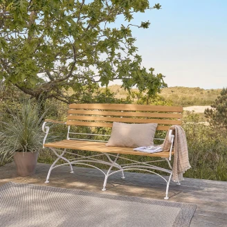 Udendørsbænk <strong>Arvex</strong>  Træ, Hvid 130 cm