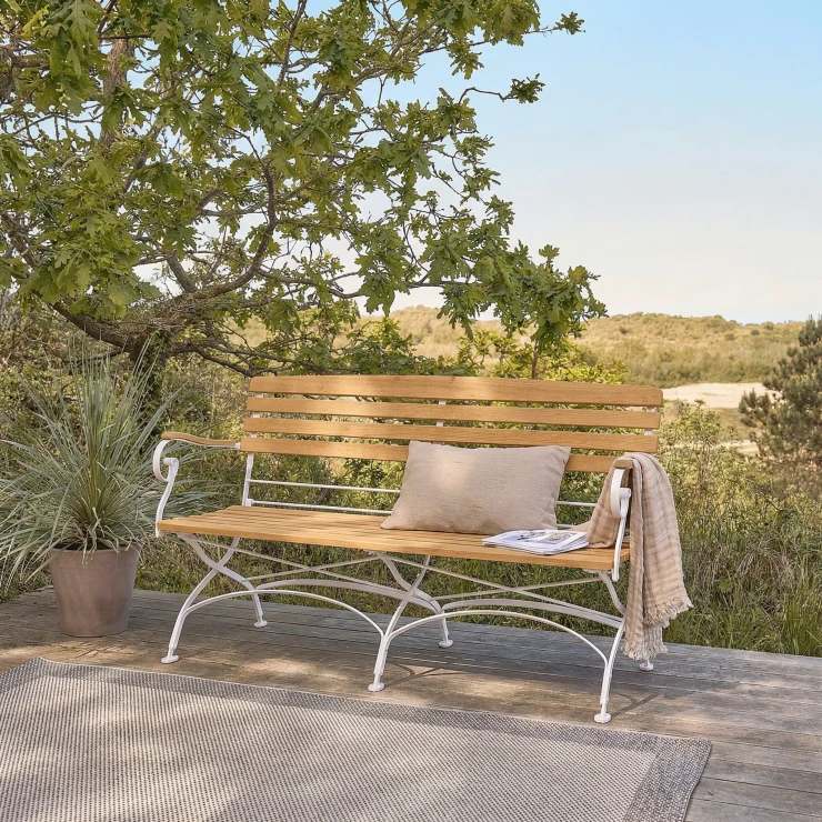 Udendørsbænk Arvex Træ, Hvid 130 cm