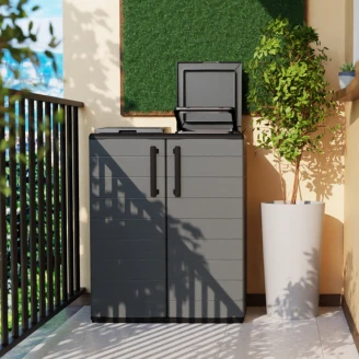 Affaldsskab med 2 Sektioner <strong>Havvik</strong>  Grå Mat