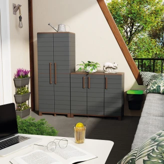 Redskabsskab Høj <strong>Briar</strong>  Grå, Brun Mat