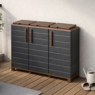 Affaldsskab med 3 Sektioner <strong>Briar</strong>  Grå, Brun Mat