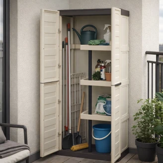 Redskabsskab Høj <strong>Leeward</strong>  Elfenbensfarvet Mat