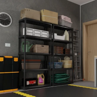 Opbevaringshylde med 5 Hylder <strong>Strix</strong>  Sort Mat