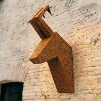 Cortena Dekorativ Vægfigur Ged Gevir Cortenstål