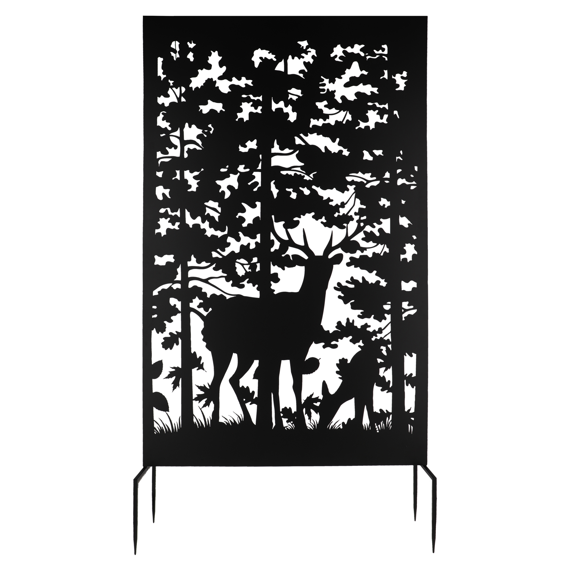 Skærm med Hjortemotiv Bastion Sort 100 cm