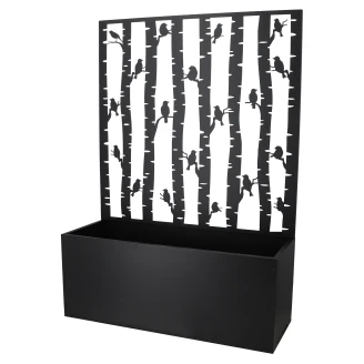 Krukke med Espalier Fuglemotiv <strong>Bastion</strong>  Sort 100 cm