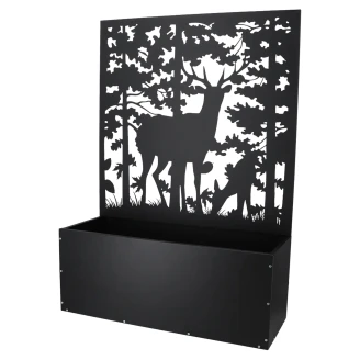 Krukke med Espalier Hjortemotiv <strong>Bastion</strong>  Sort 100 cm