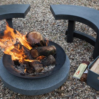 Bålfad på Granito-base Rund <strong>Umbrix</strong>  Sort