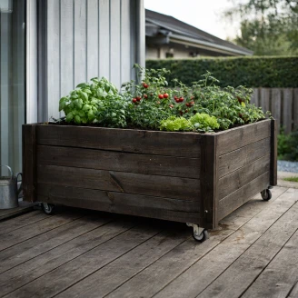 Højbed med Hjul <strong>Selwyn</strong>  Sort