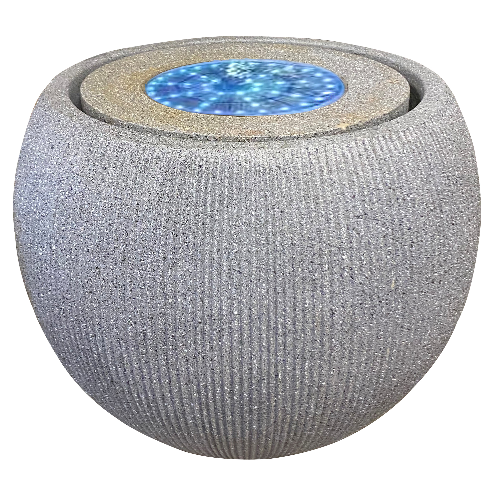 Fontæne med Solcellelampe Silune Grå