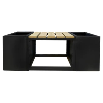 Havebænk med 2 Blomsterkasser <strong>Avarn</strong>  Sort