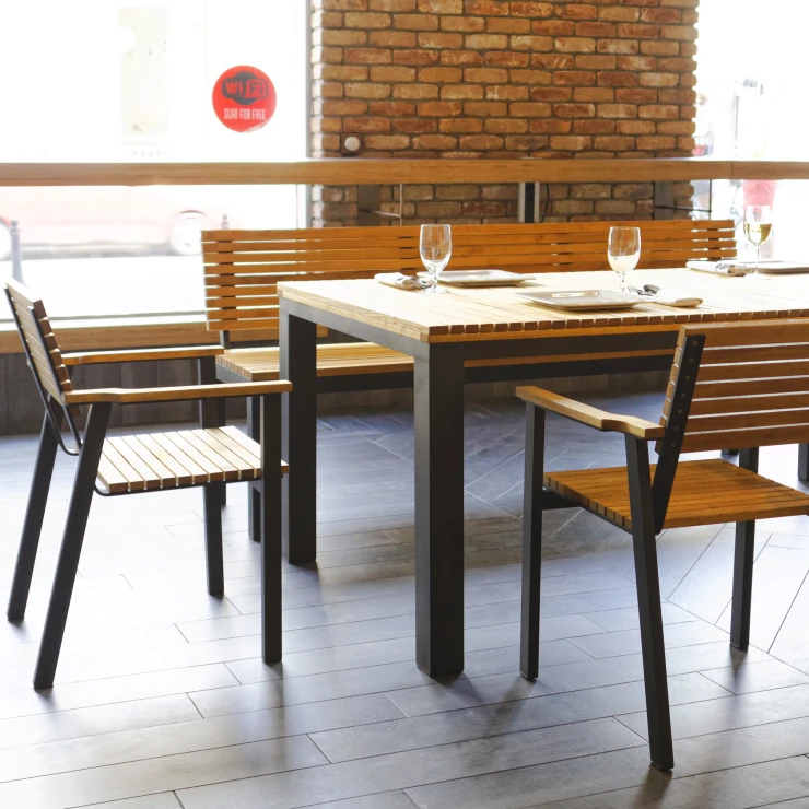 Udendørsbord Wildfern Træ, Sort 200x100 cm