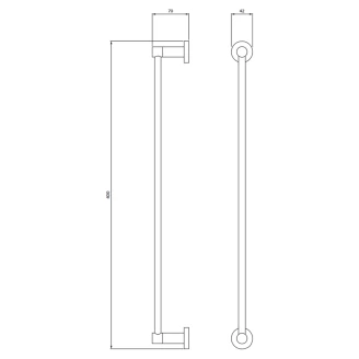 Omnires Håndklædestang <strong>Modern Project</strong>  Hvid Mat 40 cm