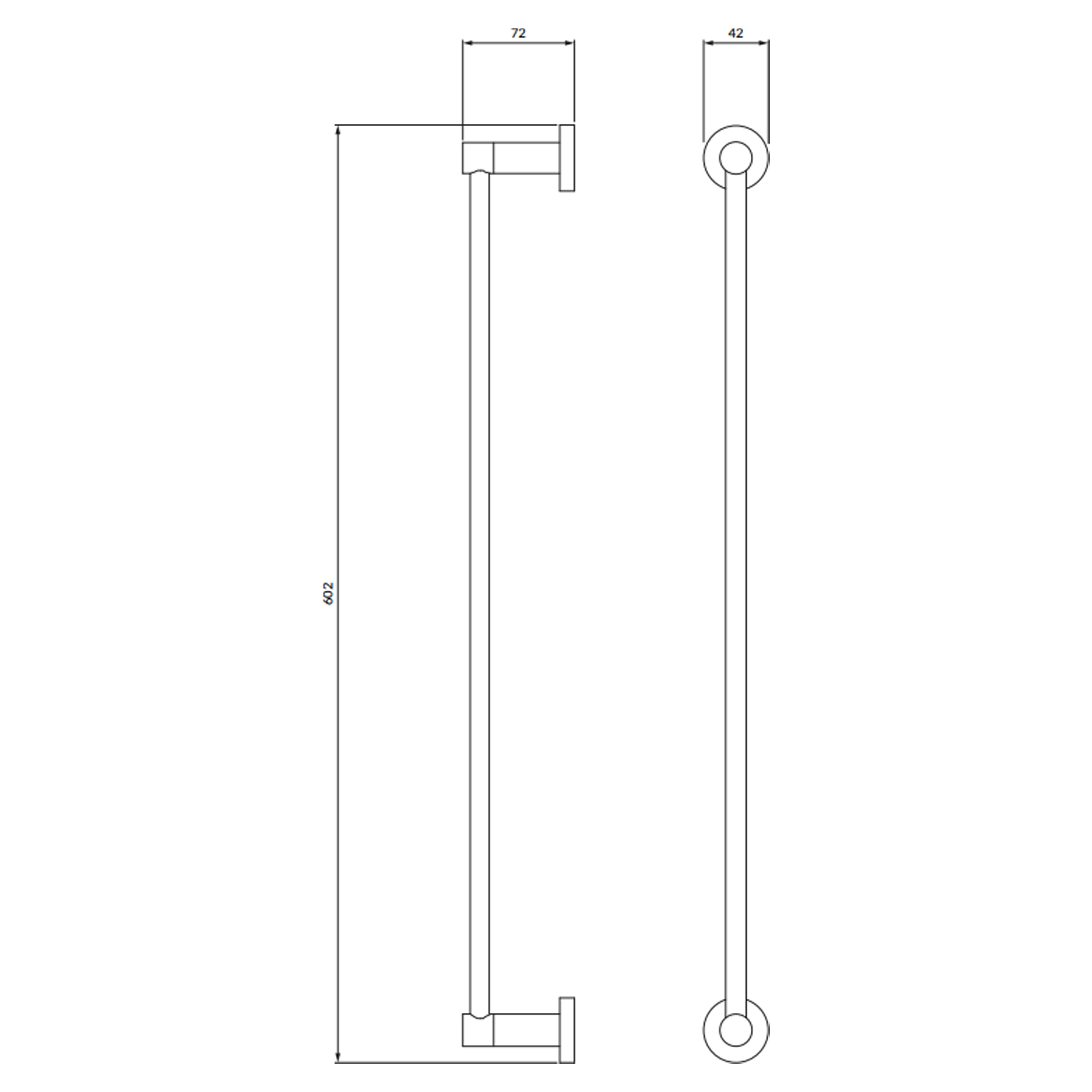 Omnires Håndklædestang Modern Project Antracit Mat 60 cm
