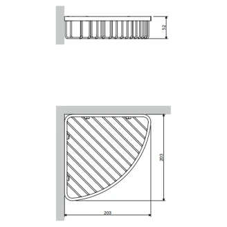Omnires Hjørnebrusekurv Uni Sort Mat 20x20 cm