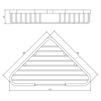 Omnires Hjørnebrusekurv Uni Krom Blank 18x18 cm