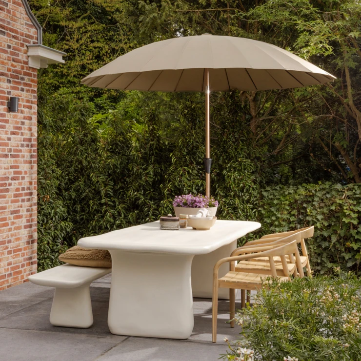 Woood Haveparasol Monica Sand, Grøn Ø 280 cm