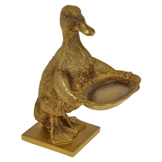 Werner Voss Dekorationsfigur med Holder <strong>Duck</strong>  Guld