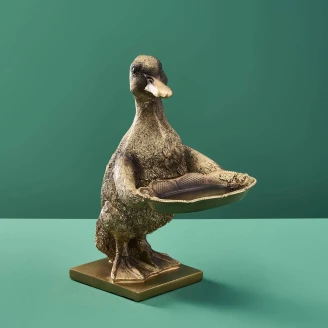 Werner Voss Dekorationsfigur med Holder <strong>Duck</strong>  Guld