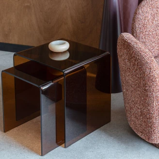 Dutchbone Sæt med sideborde 2 stk Vetro Brun