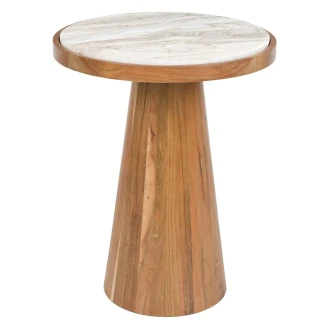 Sidobord <strong>Carrara</strong>  Træ, Marmor Ø 40 cm