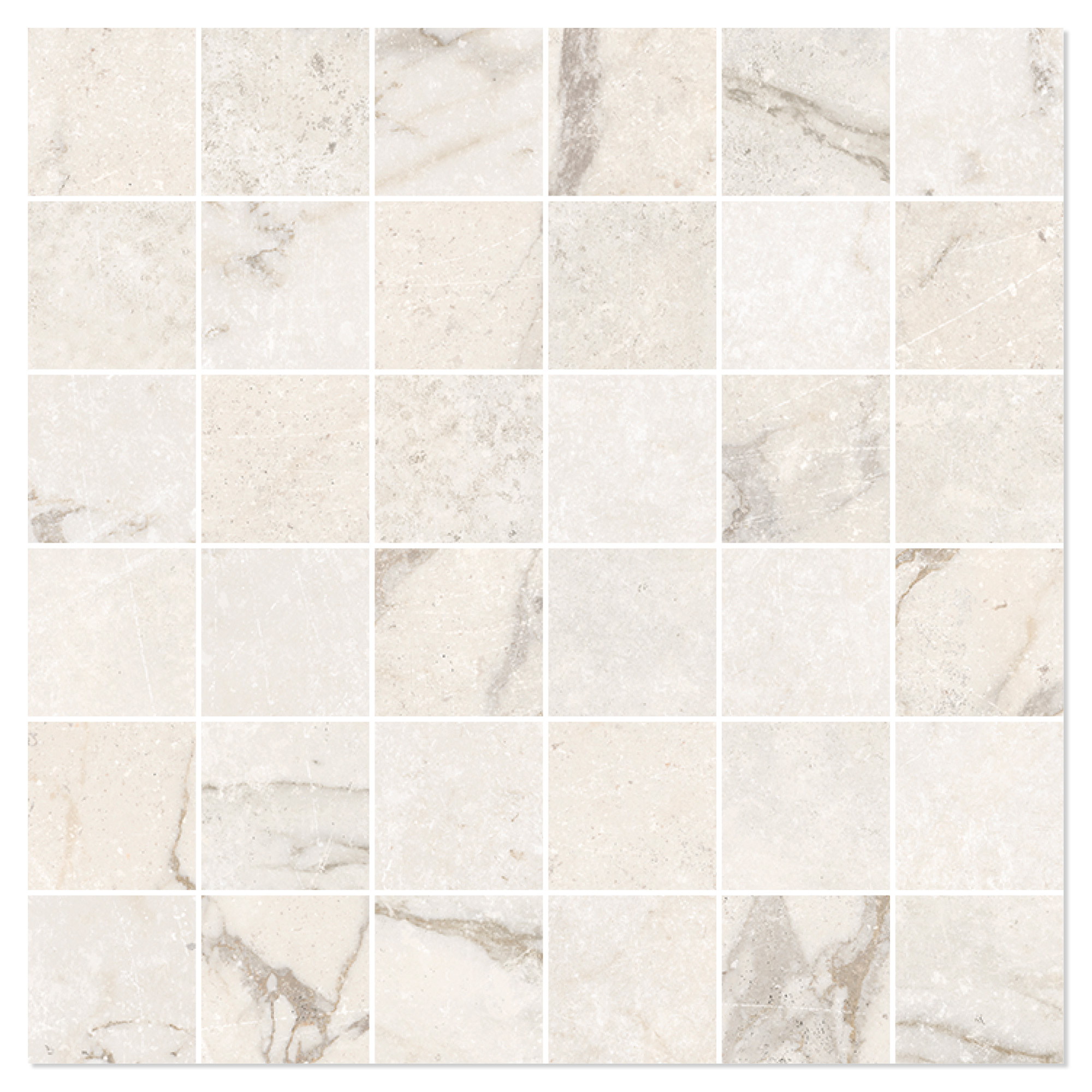 Marmor Mosaik Klinker Palatina Lys Beige Mat 30x30 (5x5) cm