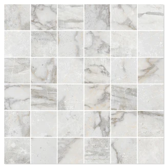 Marmor Mosaik Klinker <strong>Palatina</strong>  Lysegrå Mat 30x30 (5x5) cm