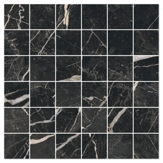 Marmor Mosaik Klinker <strong>Palatina</strong>  Sort Mat 30x30 (5x5) cm