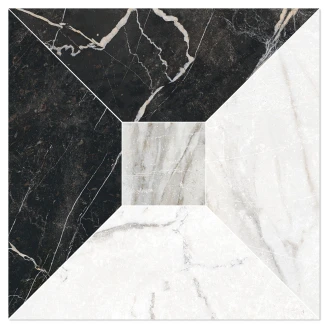 Marmor Mosaik Klinker <strong>Palatina</strong>  Mix Hvid-Sort-Lysegrå Mat 30x30 (5x5) cm