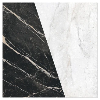 Marmor Mosaik Klinker <strong>Palatina</strong>  Split Hvid-Sort Mat 30x30 (5x5) cm