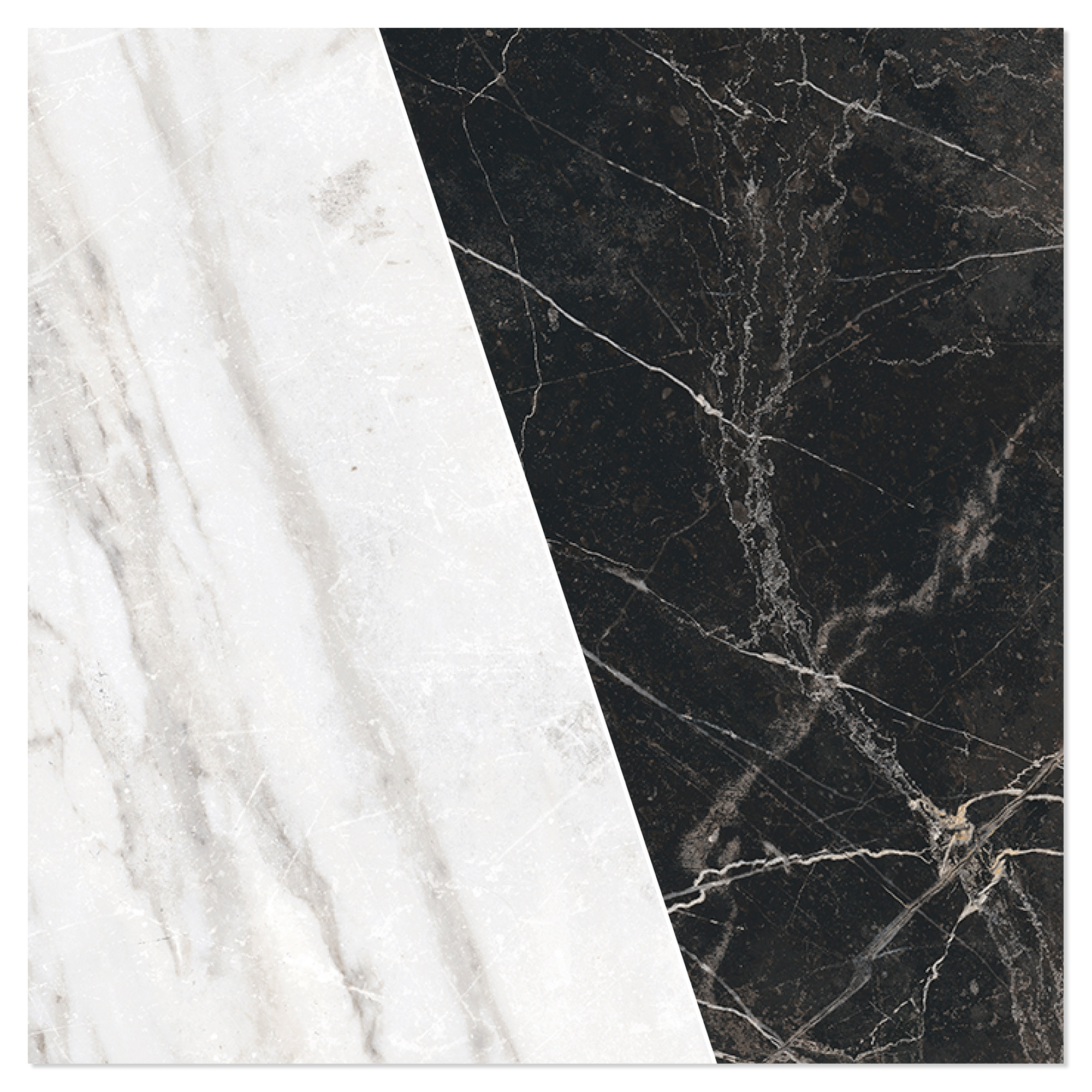 Marmor Mosaik Klinker Palatina Split Hvid-Sort Mat 30x30 (5x5) cm