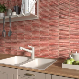 Mainzu Vægflise <strong>Wynn</strong>  Rød Blank 15x30 cm