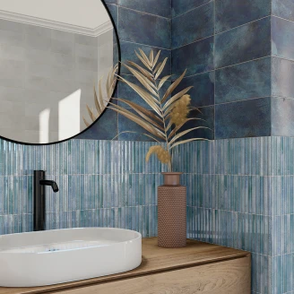 Mainzu Vægflise <strong>Wynn</strong>  Blå Blank 15x30 cm