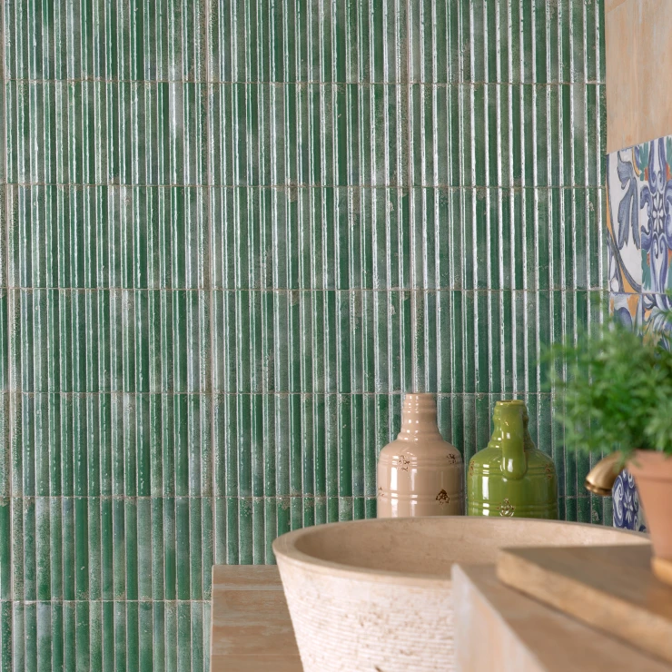 Mainzu Vægflise Wynn Turkis Blank 15x30 cm