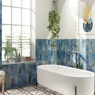 Mainzu Vægflise Bellagio Blå Blank 10x30 cm