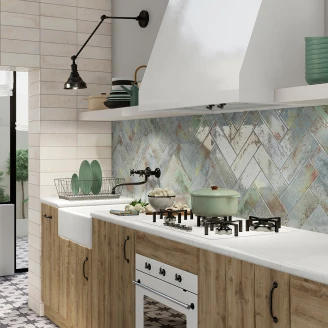 Mainzu Vægflise Bellagio Akvamarin Blank 10x30 cm