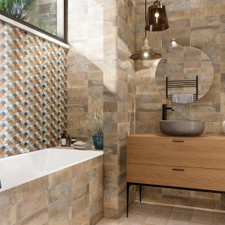 Mainzu Vægflise Bellagio Karamel Escama Blank 10x30 cm