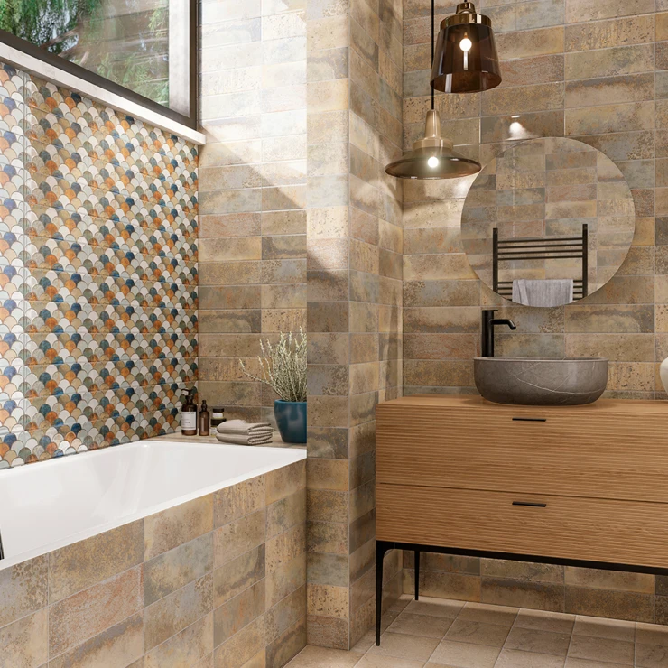 Mainzu Vægflise Bellagio Karamel Escama Blank 10x30 cm