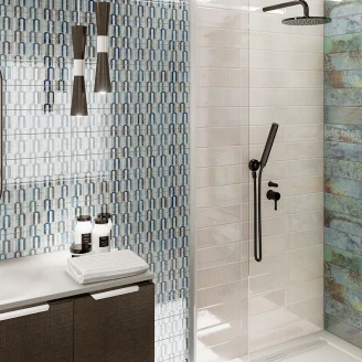 Mainzu Vægflise Bellagio Blå Bue Blank 10x30 cm