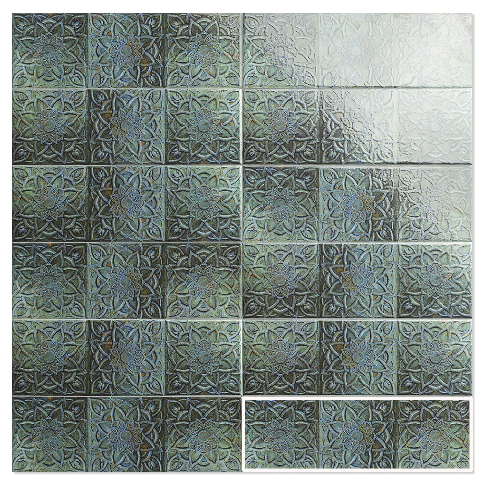 Mainzu Vægflise Bellagio Stemplet Måtte Blank 10x30 cm