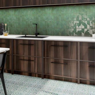 Mainzu Vægflise <strong>Korfu</strong>  Grøn Mat-Blank 7x20 cm