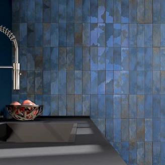 Mainzu Vægflise <strong>Korfu</strong>  Kobolt Mat-Blank 7x20 cm