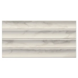 Mainzu Marmor Vægflise <strong>Concav</strong>  Hvid Mat-Relief 15x30 cm