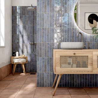 Mainzu Vægflise <strong>Tampa</strong>  Blå Blank 5x30 cm