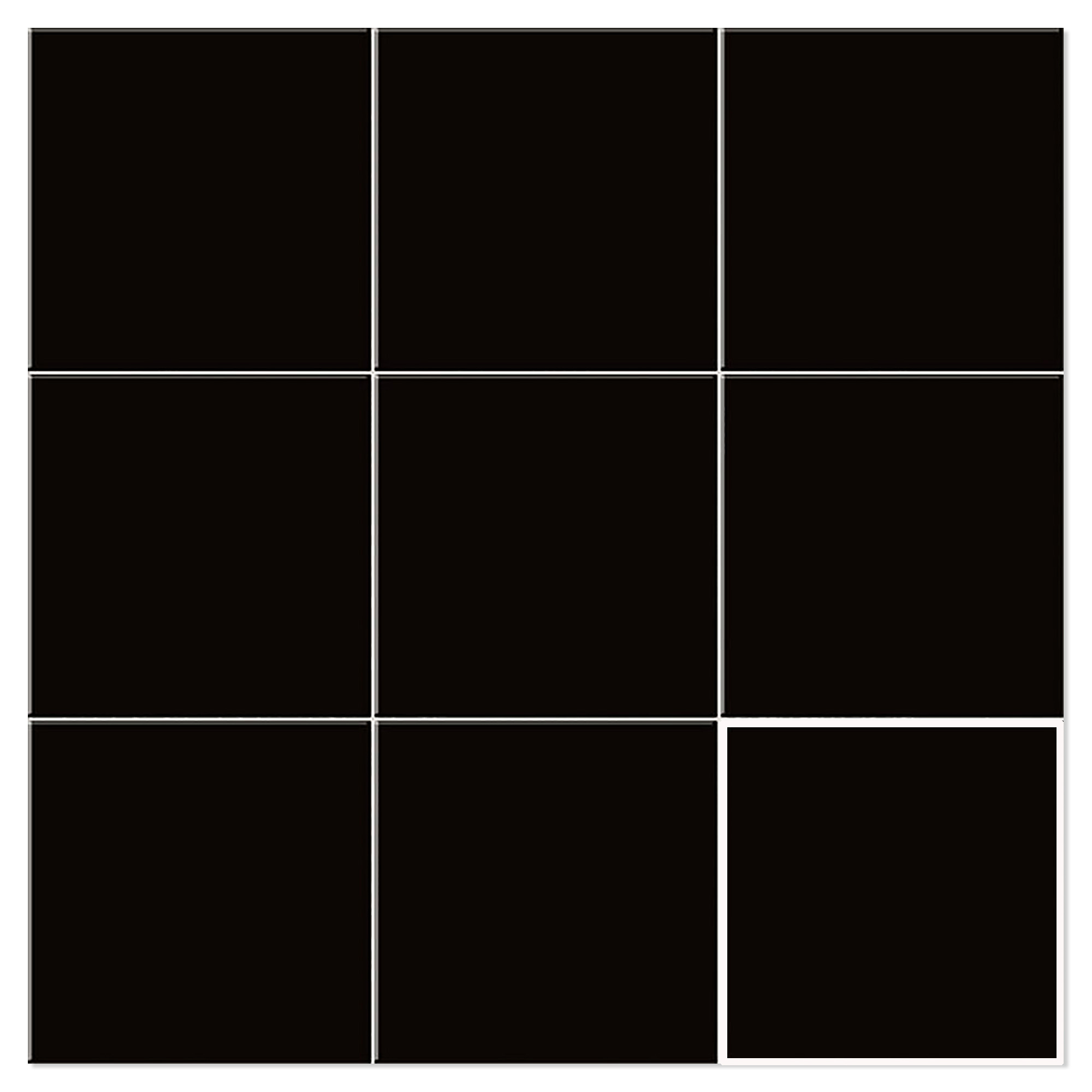 Mainzu Vægflise Chroma Neger Blank 20x20 cm