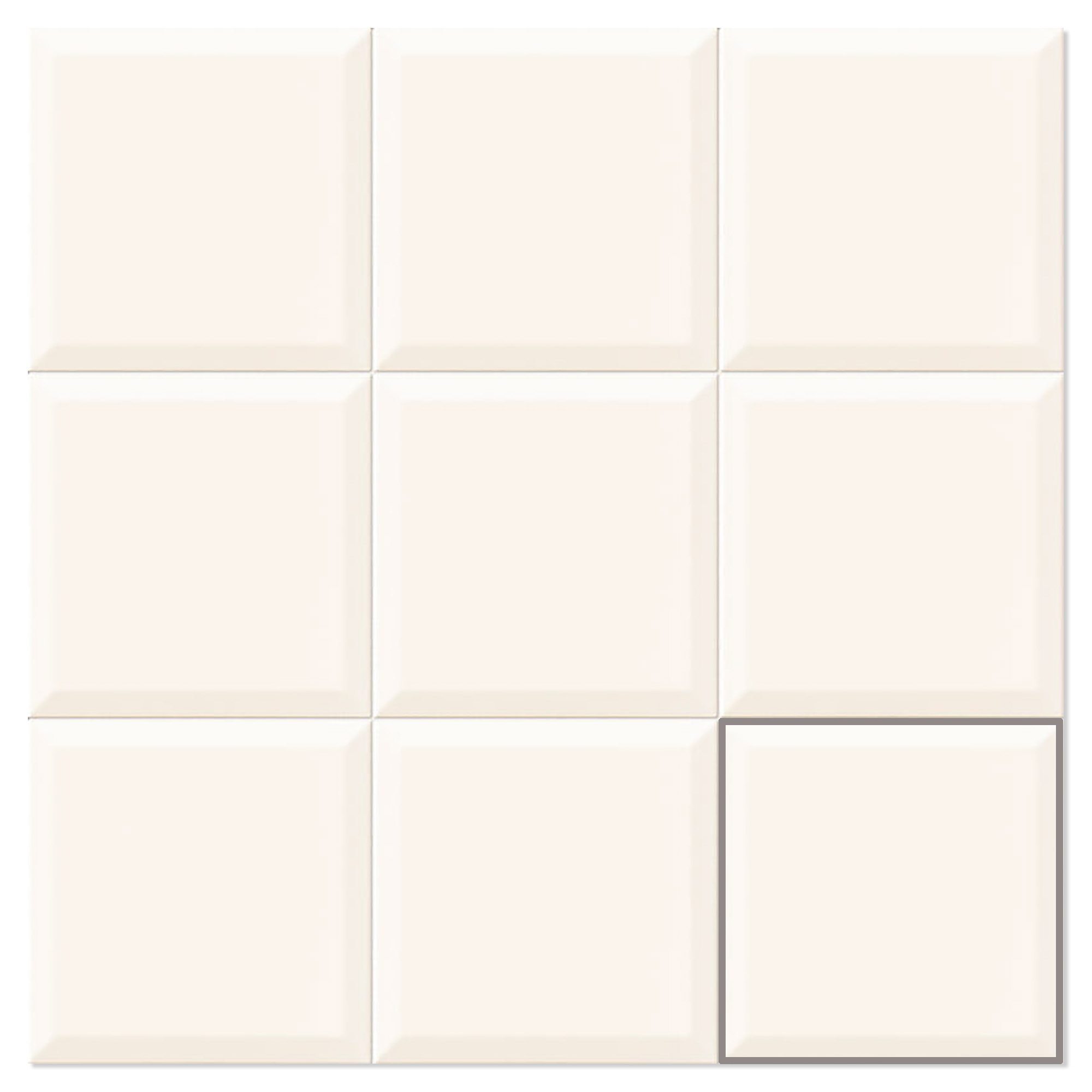 Mainzu Vægflise Chroma Hvid Skrå Blank 20x20 cm