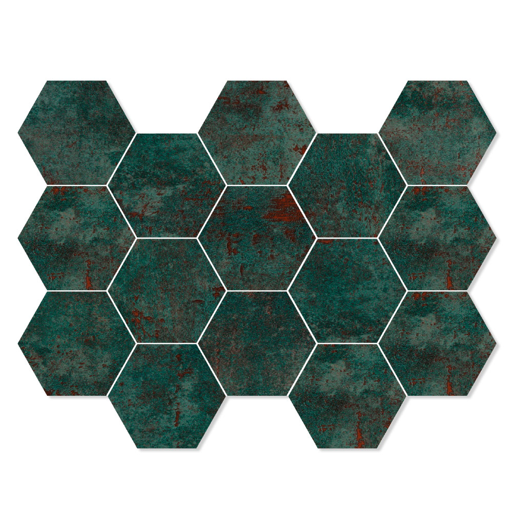 Mosaik Klinker Metalic Grøn Mat 33x23 cm