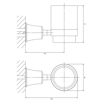 Omnires Tandbørsteholder <strong>Art Line</strong>  Børstet Antik Kobber Mat